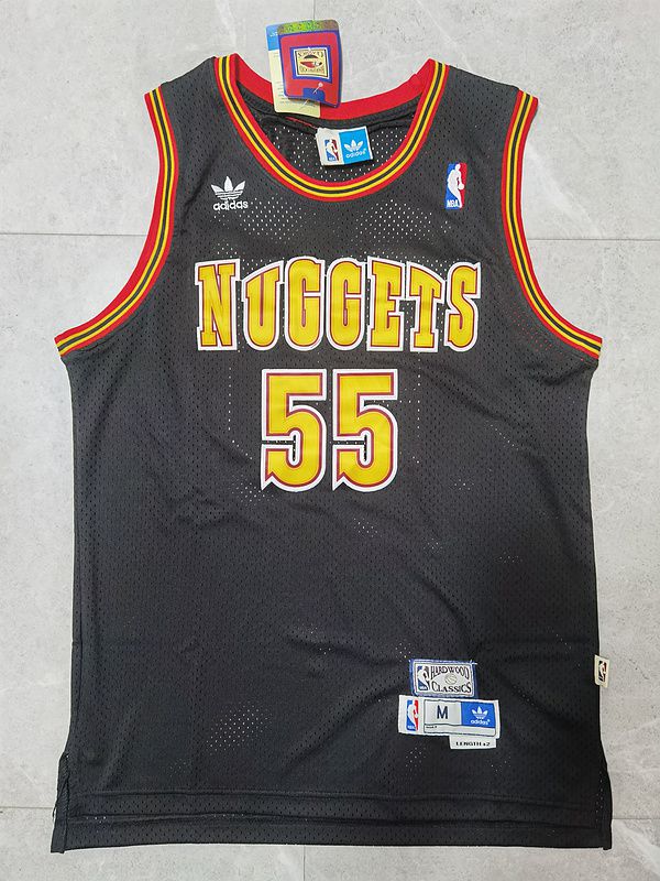 Men Denver Nuggets #55 Mutombo Black Throwback Best mesh Adidas NBA Jersey